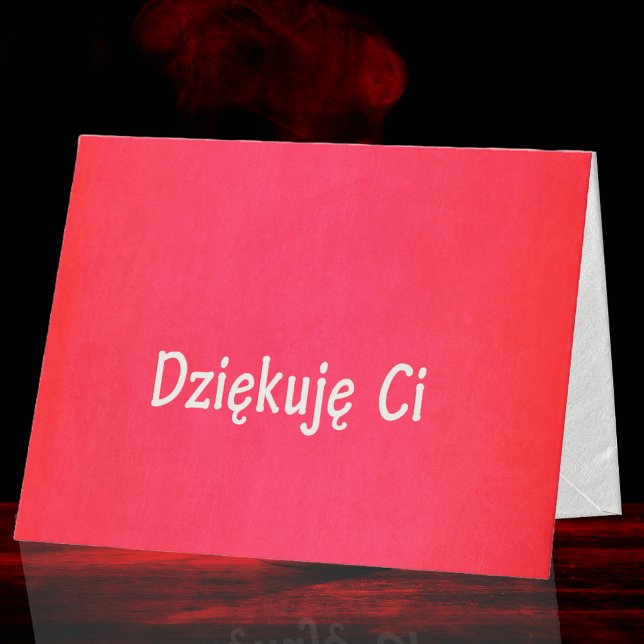 Polish Thank You Note in Red  Dziekuje  Ci (Creator Uploaded)