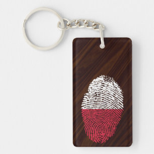 Polish touch fingerprint flag key ring