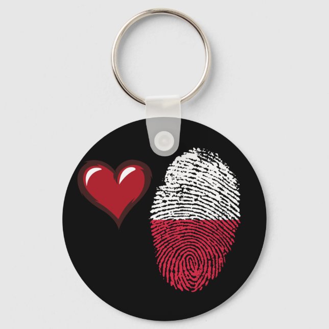 Polish touch fingerprint flag key ring (Front)