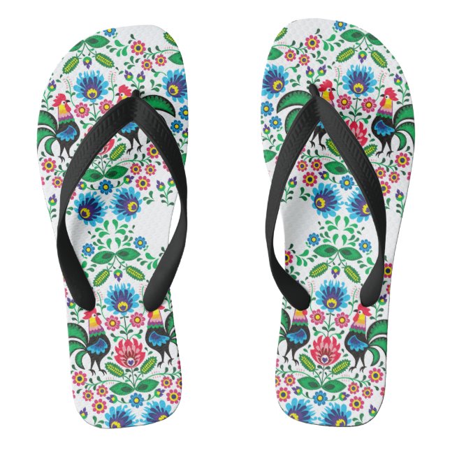 Polish traditional ornament High-Top sneakers Flip Flops (Footbed)