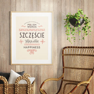 Polish Words Happiness Poster