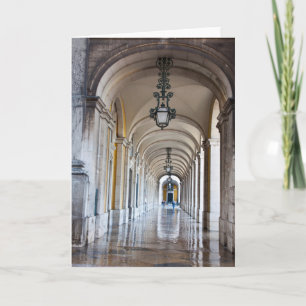 Polished Arched Hallway, Portugal Card