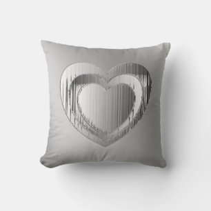 Polished Chrome Textured Heart Cushion