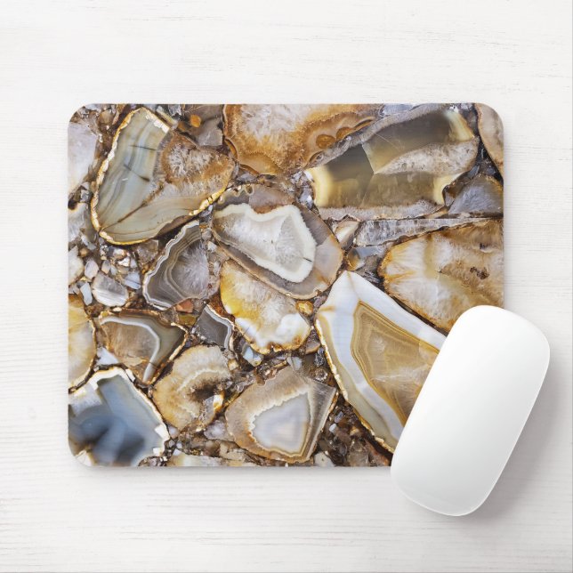 Polished Geode Stones Mouse Mat (With Mouse)