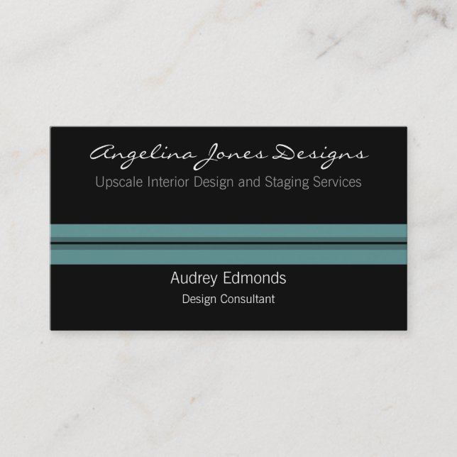 Polished Professional Business Card, Soft Teal Business Card (Front)