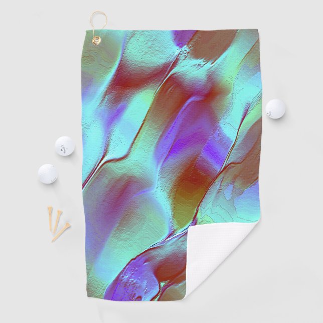 Polished rock in chrome purple golf towel (InSitu)