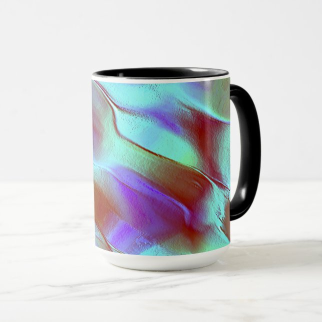 Polished rock in chrome purple mug (Front Right)