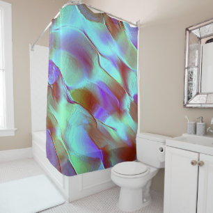 Polished rock in chrome purple shower curtain