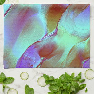 Polished rock in chrome purple tea towel