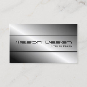 Polished Silver Modern Design Business Card