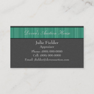Polished Stripes Business Card, Grey and Sea Green Card