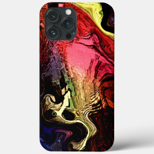 Polished tone and shapes fossilised rock or wood iPhone 13 pro max case