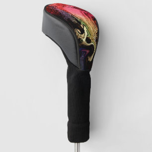 Polished tone and shapes fossilised rock or wood golf head cover