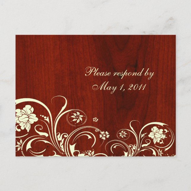 Polished Wood RSVP Postcard (Front)