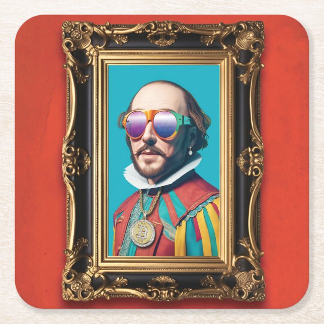 Polishing Shakespeare Square Paper Coaster (Front)