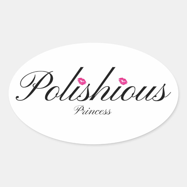 Polishious Princess Oval Stickers, Glossy Oval Sticker (Front)