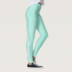 Polite Blue Watercolor Swaying Lines Graphic Leggings