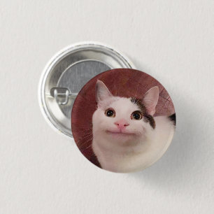 Polite Cat Meme Pin Button