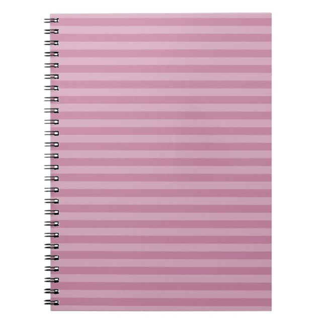 Polite Pink Monochrome Vertical Stripes Notebook (Front)