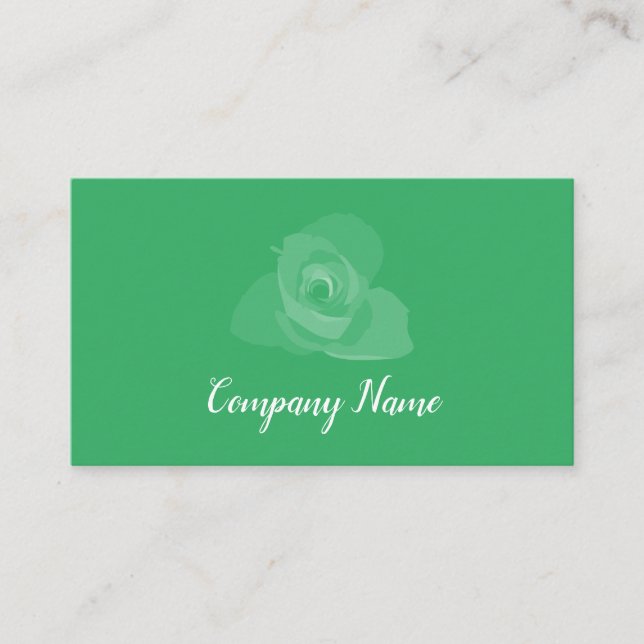 Polite Transparent Modern White Rose Art Business Card (Front)