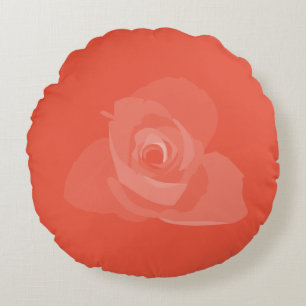 Polite Transparent Modern White Rose Art Round Cushion