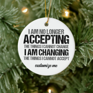 Political Activist Inspirational Quote Christmas Ceramic Tree Decoration