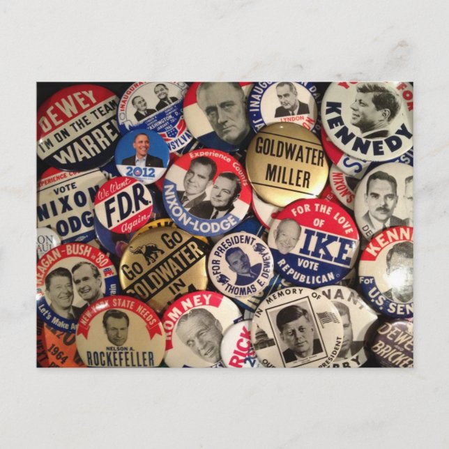 Political Buttons Postcard (Front)