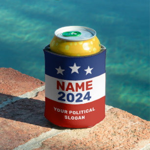 Political Campaign 2024 Red & Blue US Election  Can Cooler