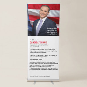 Political Campaign Candidate Name Photo Key Goals Retractable Banner