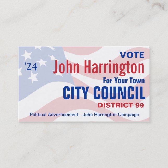 Political Campaign - City Council Business Card (Front)