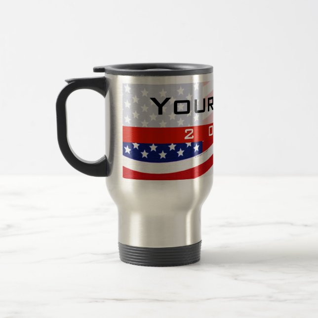 Political Campaign, CYO Stars and Stripes Travel Mug (Left)