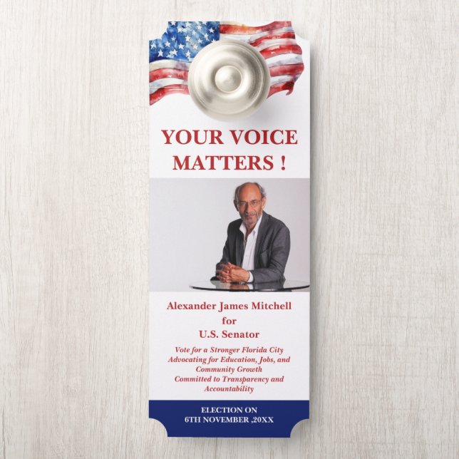 Political Campaign Election Door Hanger (On Knob)