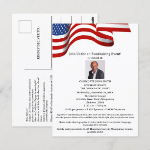 Political Campaign Election Fundraising Invitation Postcard