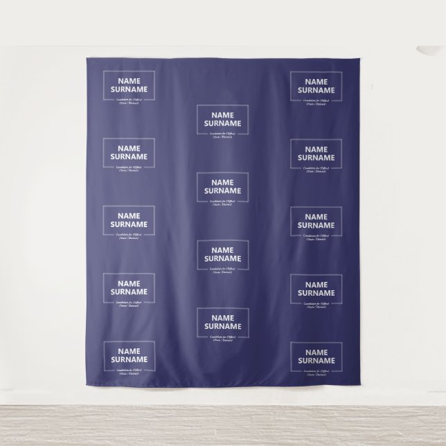 Political Campaign Event Step and Repeat Backdrop Tapestry (Front)