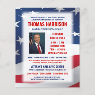 Political Campaign Fundraising Dinner with Photo Flyer