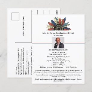 Political Campaign Fundraising Event Invitation Postcard