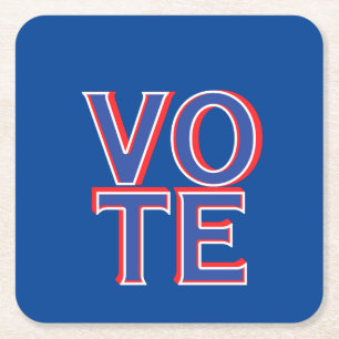 Political Campaign Merchandise Square Paper Coaster