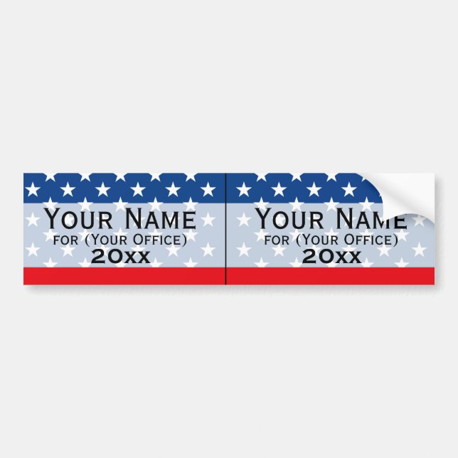 Political Campaign Non-Partisan Printed Candidate Bumper Sticker (Front)