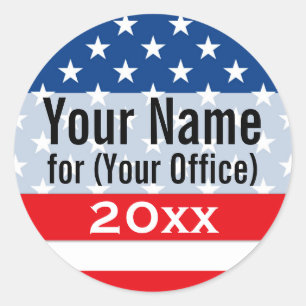 Political Campaign Non-Partisan Printed Classic Round Sticker