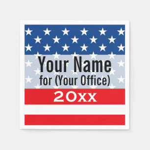 Political Campaign Patriotic Printed Candidate Napkin