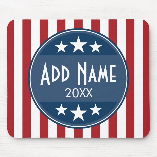Political Campaign - Patriotic Stars and Stripes Mouse Mat (Front)