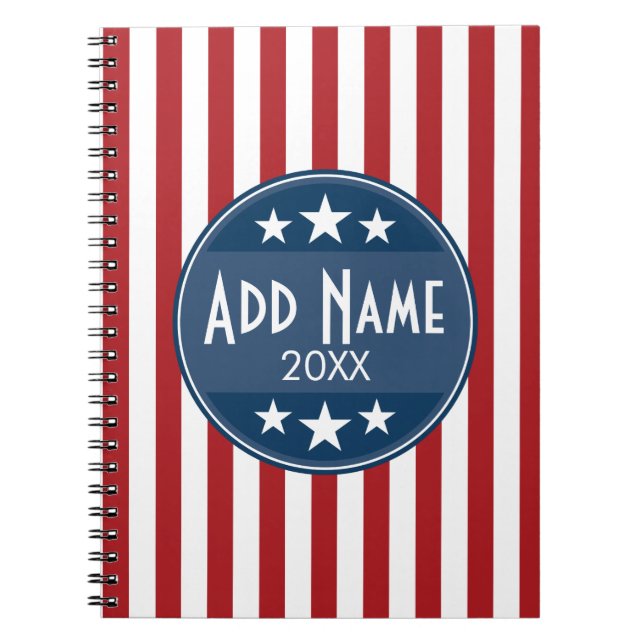 Political Campaign - Patriotic Stars and Stripes Notebook (Front)