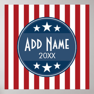 Political Campaign - Patriotic Stars and Stripes Poster