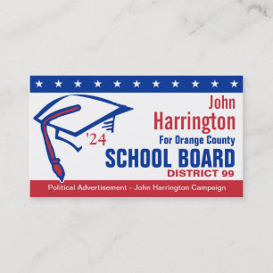 Political Campaign - School Board Business Card