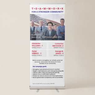 Political Campaign Team Name Title Photo Key Goals Retractable Banner