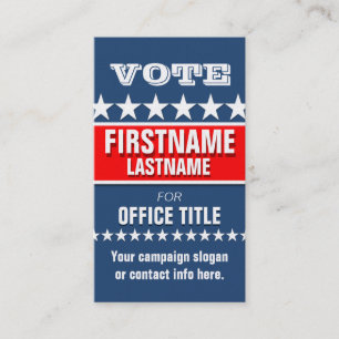 Political Campaign Template Business Card