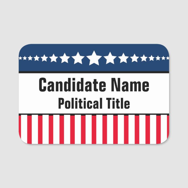 Political Campaign Template Name Tag (Front)