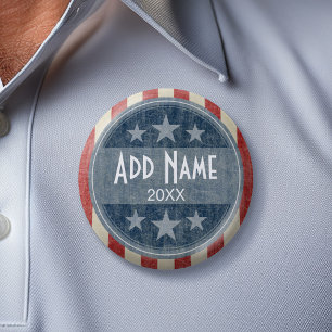 Political Campaign - vintage stars and stripes 6 Cm Round Badge