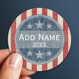 Political Campaign - vintage stars and stripes Classic Round Sticker