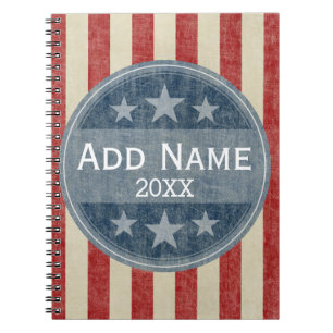 Political Campaign - vintage stars and stripes Notebook